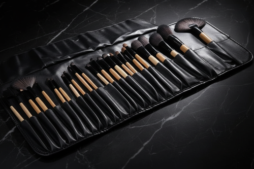 24-Piece Brush Set with Leather Case