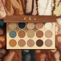 15-color matte and gilding shimmer eyeshadow palette with GG monogram logo on wood-grain case