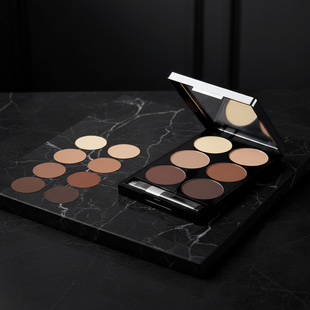 6-Shade Matte Contour Palette open with swatches